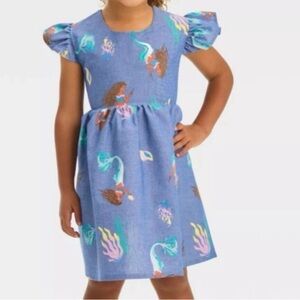 Disney Princess The Little Mermaid Chambray Ruffle Girls Toddler Dress 2T